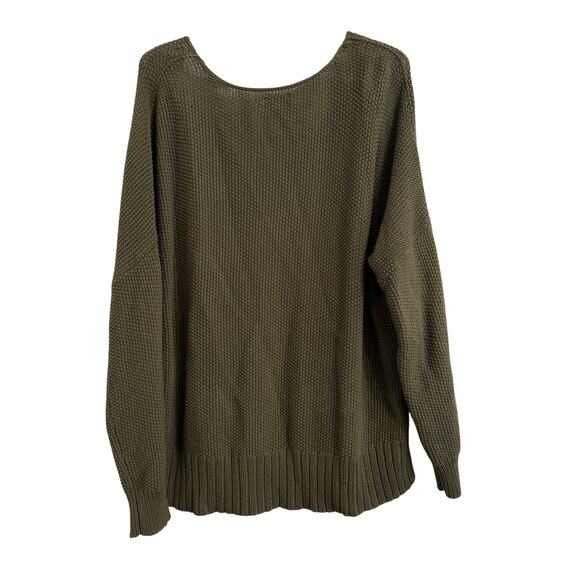 Lucky Brand Knitted Green Sweater Women Size Large Long sleeve Top Shirt - Picture 3 of 5